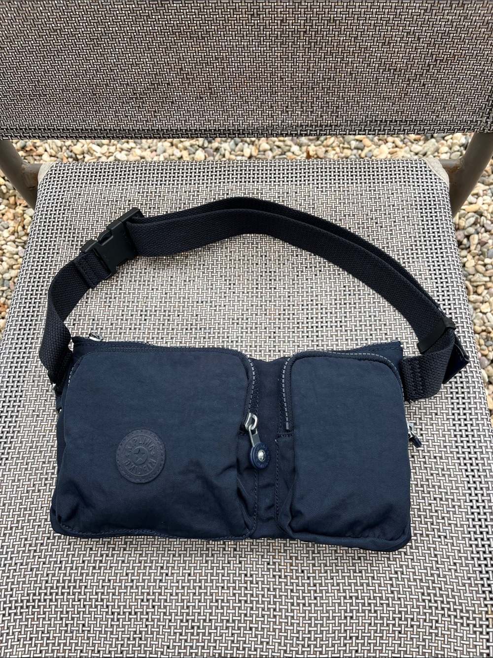 Kipling Black Nylon Crossbody Belt Bag with Monkey Charm - Picture 2 of 11
